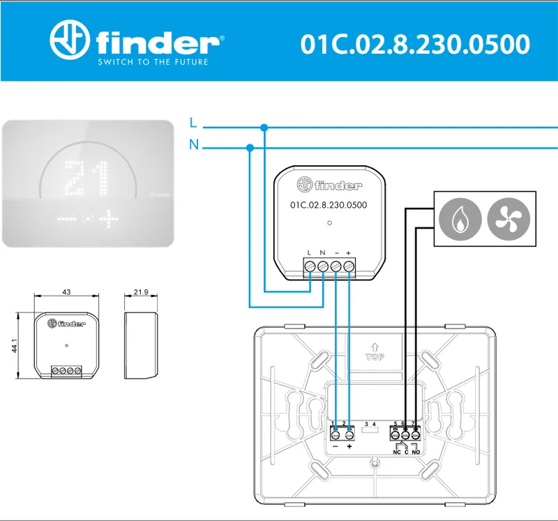 FINDER 01C0282300500 - Alimentatore per termostato BLISS 2