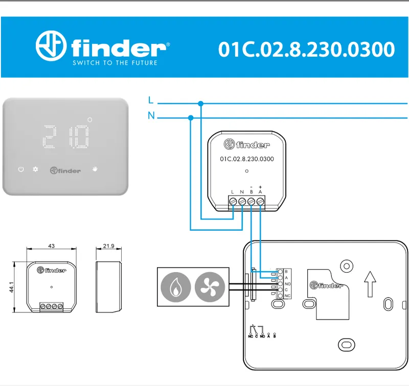 FINDER 01C0282300300 - Alimentatore per Cronotermostato BLISS WIFI