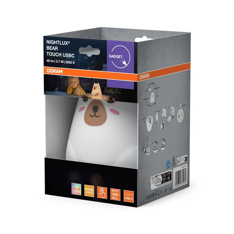 OSRAM NIGHTLUX TOUCH Bear USB RGBW multicolore LED notte a batteria 0,70 W