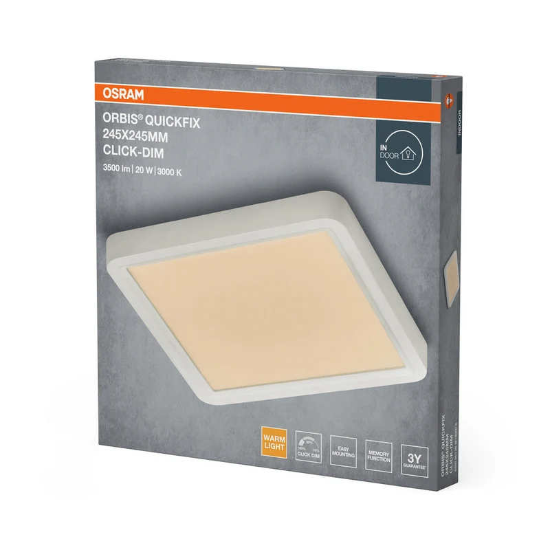OSRAM Orbis Quickfix Square plafoniera 245x245 mm 20W Click-Dim bianco