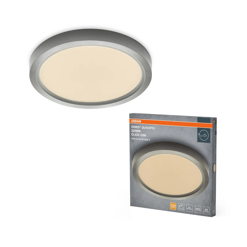 Plafoniera OSRAM Orbis Quickfix Round 320 mm 24W Click-Dim Argento