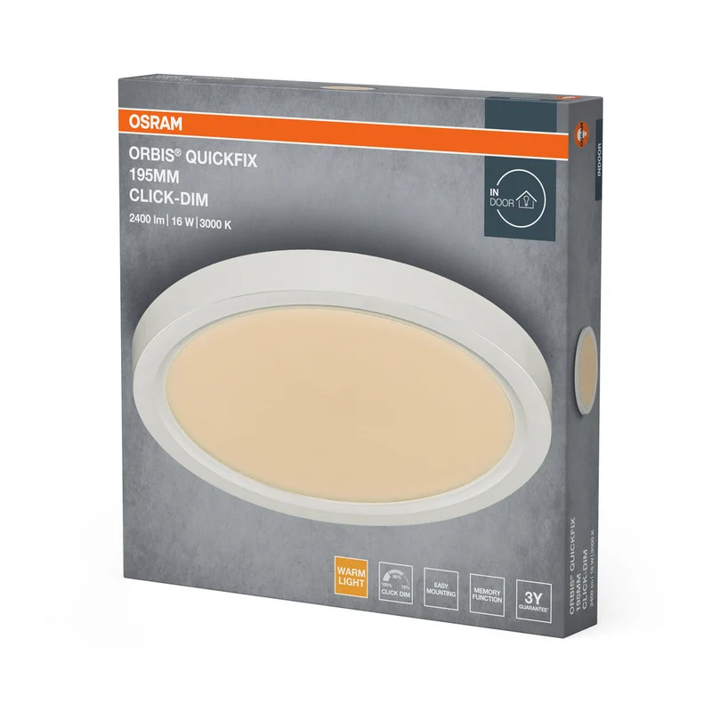 Plafoniera OSRAM Orbis Quickfix Round 195 mm 16W Click-Dim Bianco