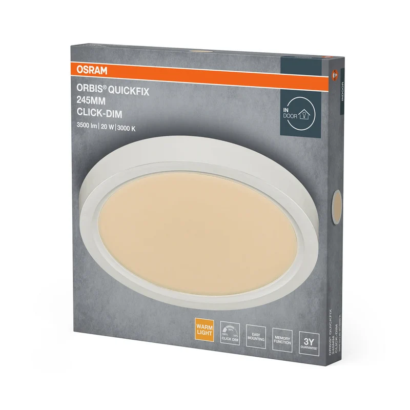 Plafoniera OSRAM Orbis Quickfix Round 245 mm 20W Click-Dim Bianco