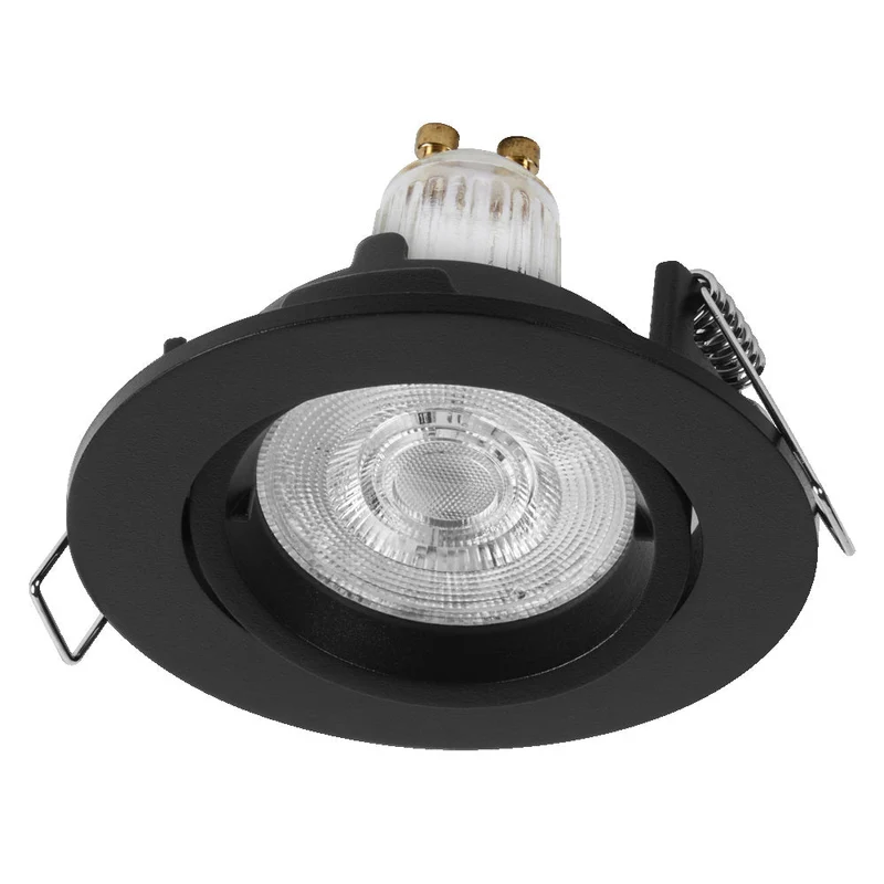 Set faretti da incasso OSRAM LED Spot Recess Twistlock GU10 orientabile 2,6W 827 Nero ⌀75 mm