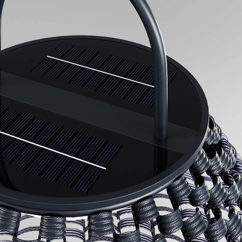 Plet - Lampe solaire LED nomade en acier, style contemporain