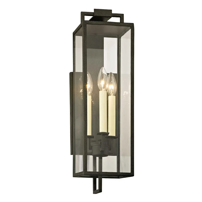 Beckham - Applique murale en fer forgé et verre, style antique