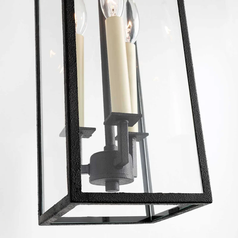 Beckham - Applique murale en fer forgé et verre, style antique