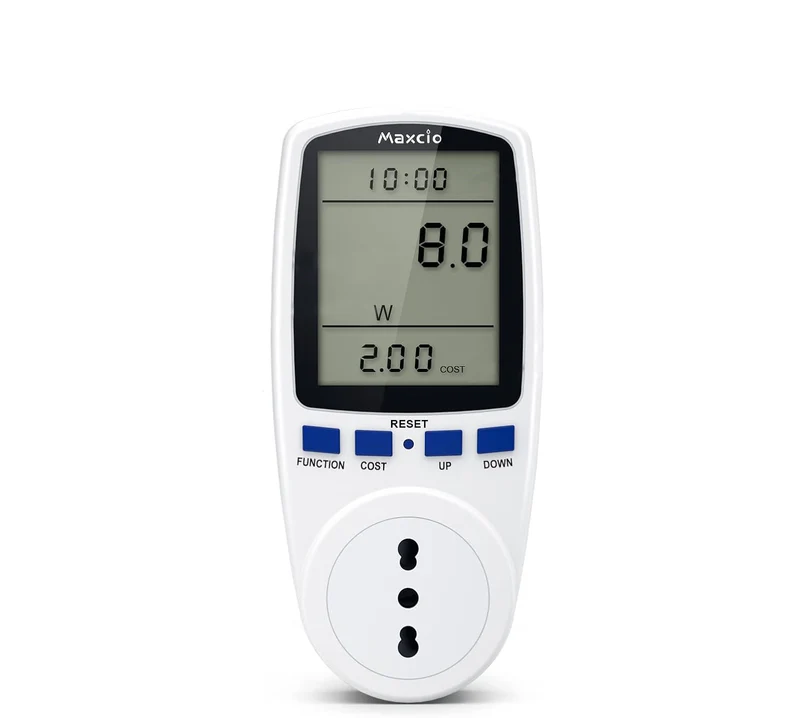 GBC Misuratore Consumo Elettrico,Misuratore Corrente con Schermo LCD, Spina Italiana 16A, Retroilluminazione, Misuratore di Potenza con Protezione da Sovraccarico
