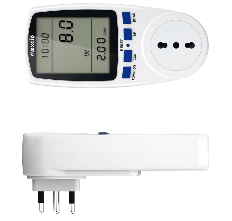 GBC Misuratore Consumo Elettrico,Misuratore Corrente con Schermo LCD, Spina Italiana 16A, Retroilluminazione, Misuratore di Potenza con Protezione da Sovraccarico