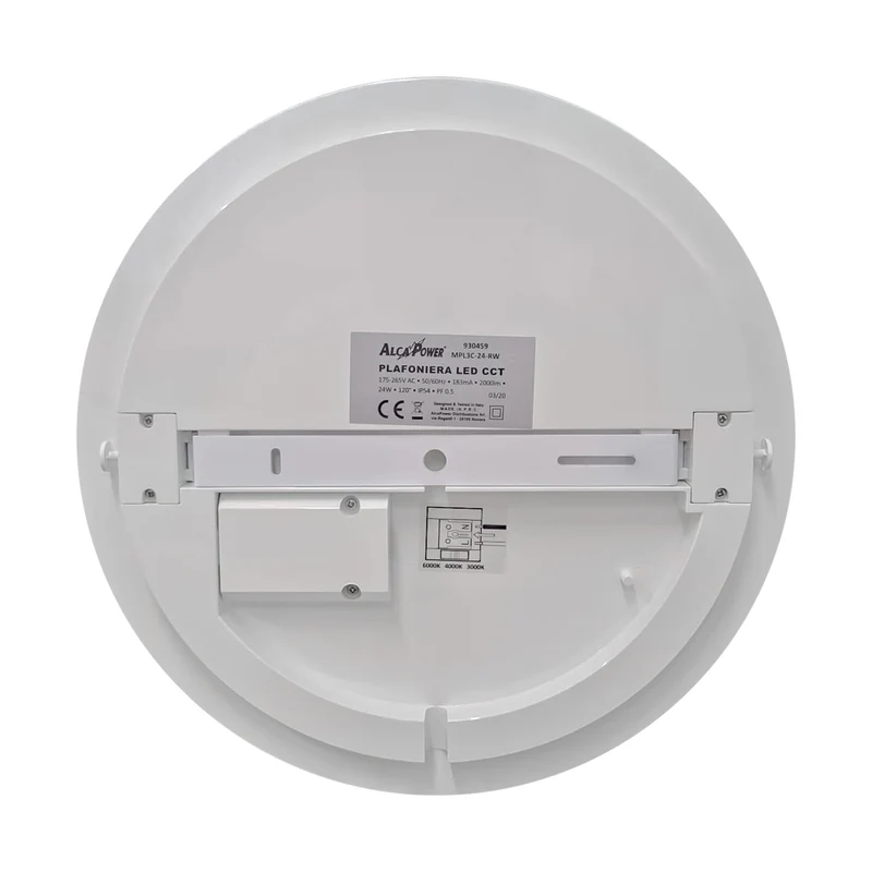 Alcapower Plafoniera LED CCT 24W con telecomando, 2000 lumen, sensore crepuscolare e micronde, temperatura colore selezionabile 3000K 4000K 6000K, diametro 33cm