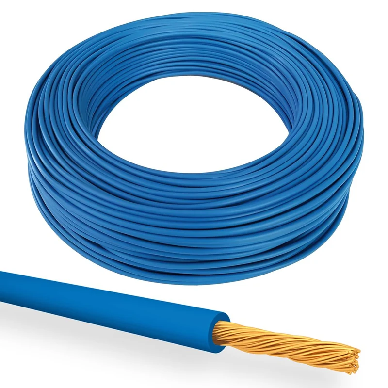 Icel Cavo elettrico unipolare 1.5mm FS17, prodotto in Italia, filo elettrico per impianti, cavo per auto e moto, cavo antincendio blu, prezzo al metro