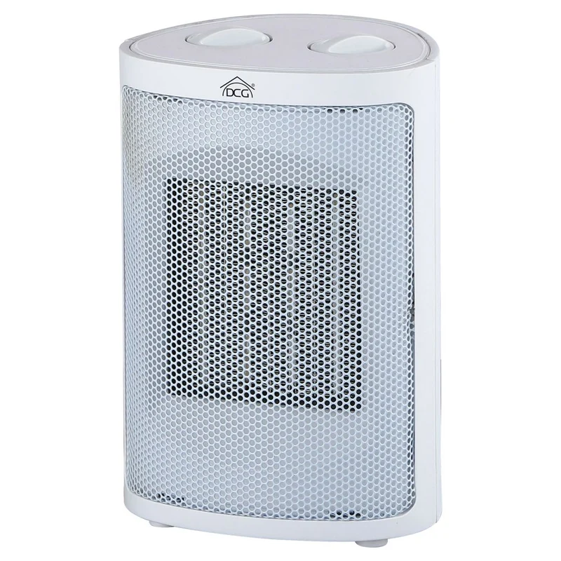 DCG Stufa con elementi riscaldanti in ceramica, design elegante, stufetta elettrica con termostato regolabile