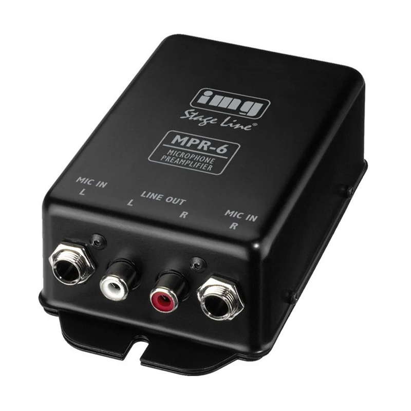 Amplificatore per microfono collega 2 microfoni con ingresso Line di impianto hi-fi mixer, preamplificatore microfonico stereo