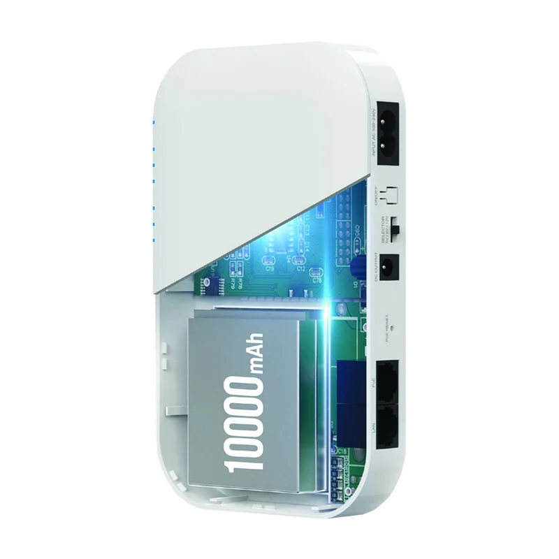 Alphaelettronica KUPSM010 Mini UPS 18W 5/9/12V 1,5A USB 5V, PoE passivo 24V, gruppo di continuità mini con batteria 10000mAh per router, modem, telecamere