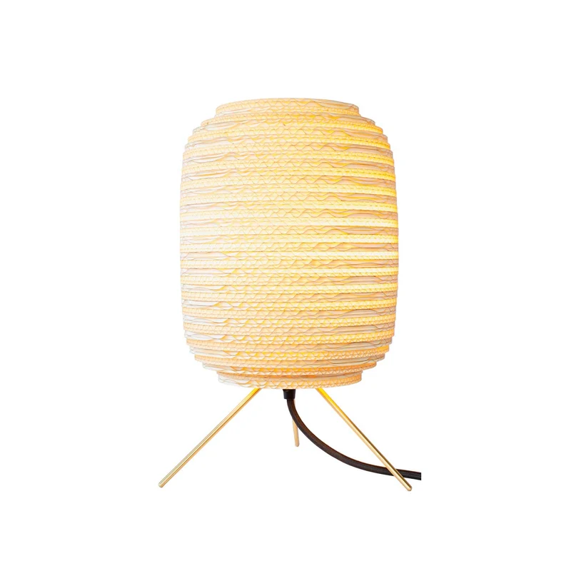 Ausi Table - Lampe à poser en carton recyclé et laiton, style contemporain, H 28 cm