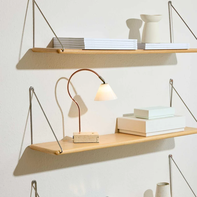 Question - Lampe sans fil LED en verre, acier et travertin, style contemporain