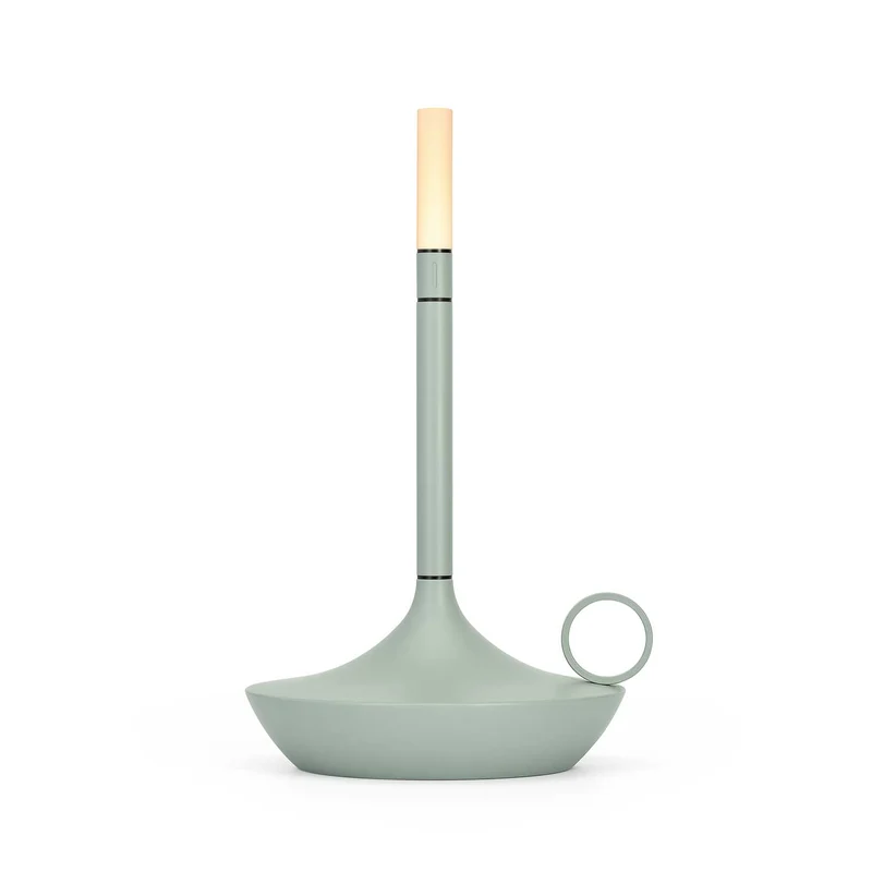 Wick - Lampe à poser LED rechargeable en aluminium et acrylique, style vintage, H 16,5 ou 26 cm