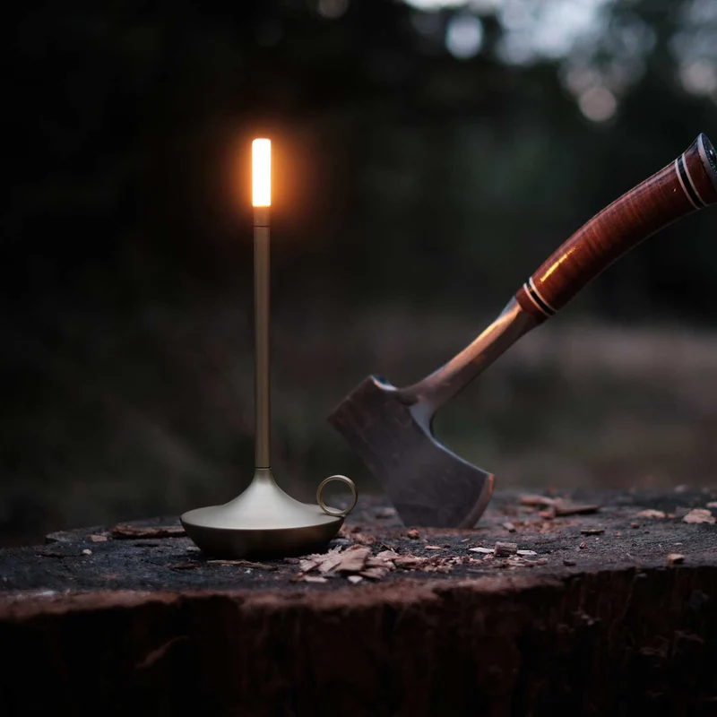 Wick - Lampe à poser LED rechargeable en aluminium et acrylique, style vintage, H 16,5 ou 26 cm