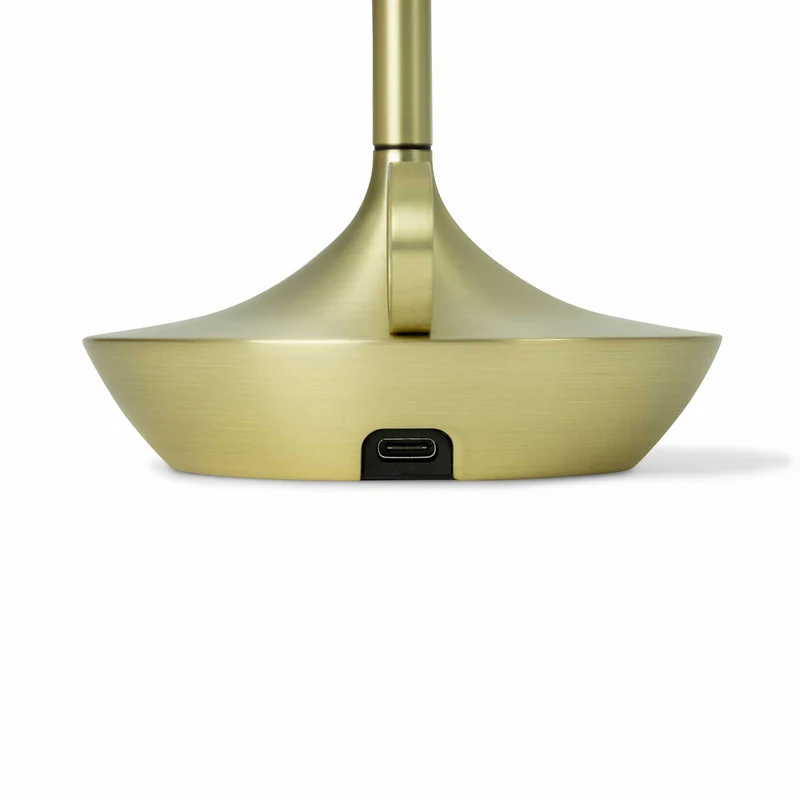 Wick - Lampe à poser LED rechargeable en aluminium et acrylique, style vintage, H 16,5 ou 26 cm