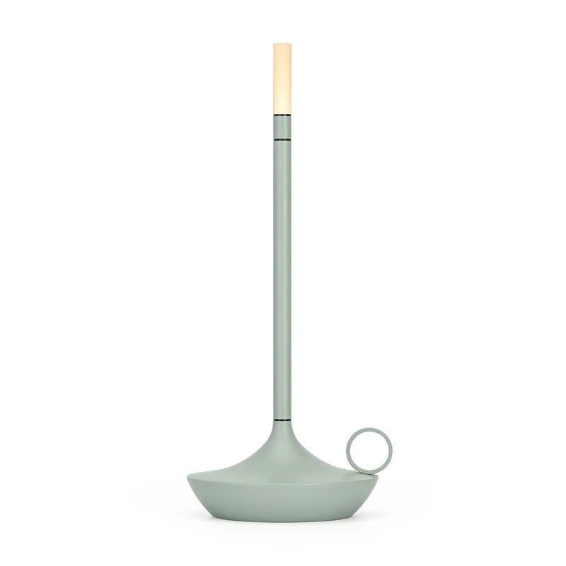 Wick - Lampe à poser LED rechargeable en aluminium et acrylique, style vintage, H 16,5 ou 26 cm