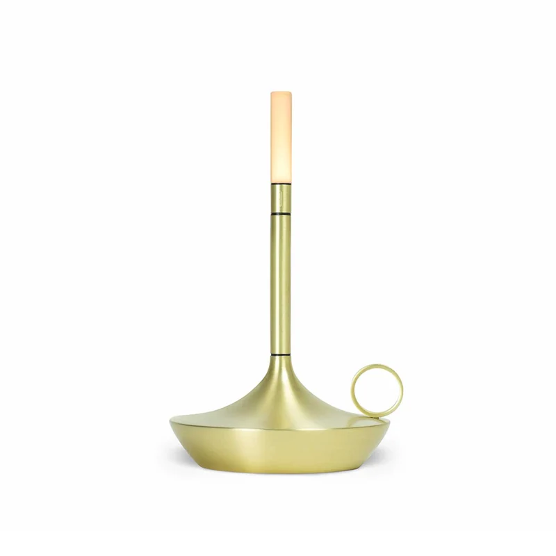 Wick - Lampe à poser LED rechargeable en aluminium et acrylique, style vintage, H 16,5 ou 26 cm