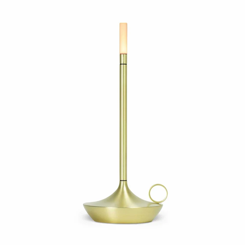 Wick - Lampe à poser LED rechargeable en aluminium et acrylique, style vintage, H 16,5 ou 26 cm