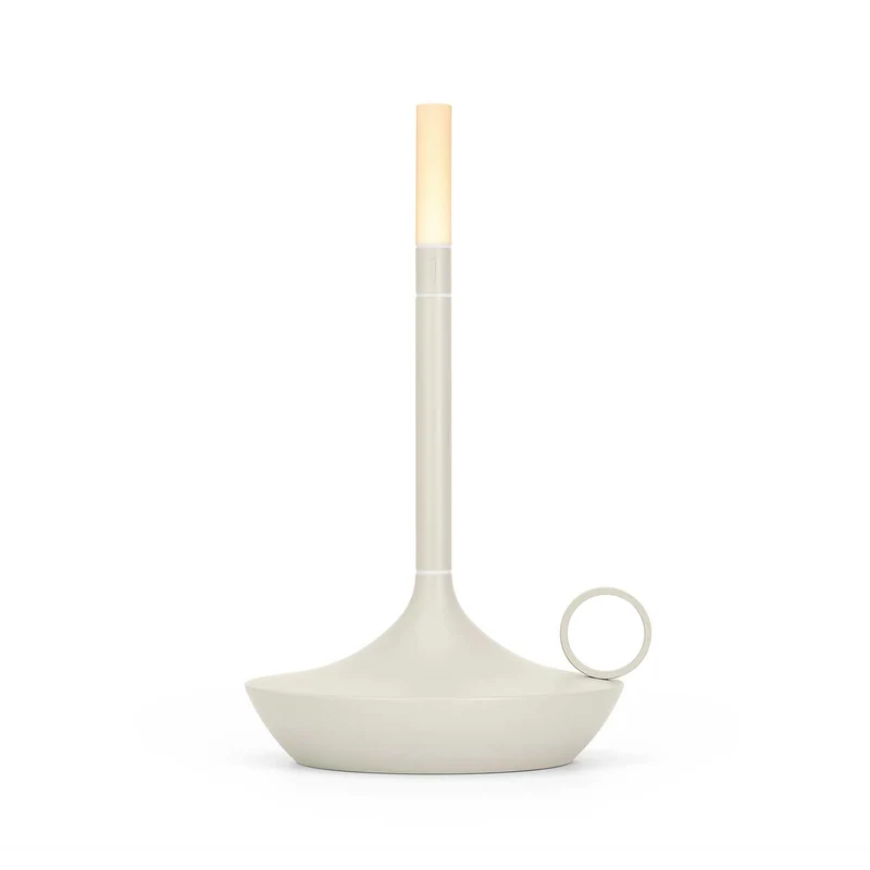 Wick - Lampe à poser LED rechargeable en aluminium et acrylique, style vintage, H 16,5 ou 26 cm