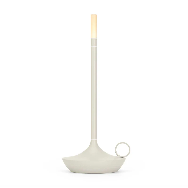 Wick - Lampe à poser LED rechargeable en aluminium et acrylique, style vintage, H 16,5 ou 26 cm