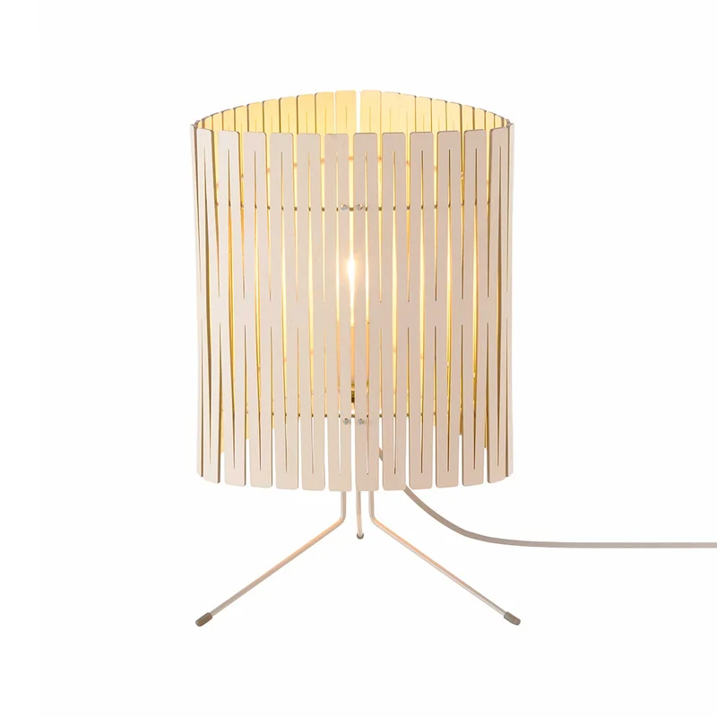 Kerflights Table Lamp - Lampe à poser en contreplaqué et acier, style contemporain, H 39 ou 47 cm
