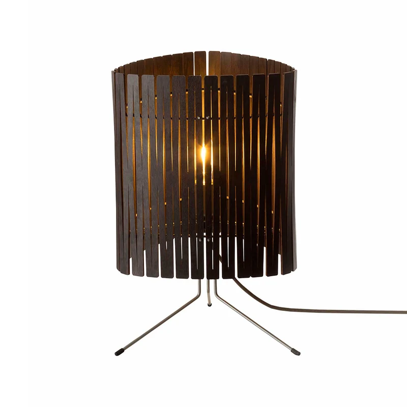Kerflights Table Lamp - Lampe à poser en contreplaqué et acier, style contemporain, H 39 ou 47 cm