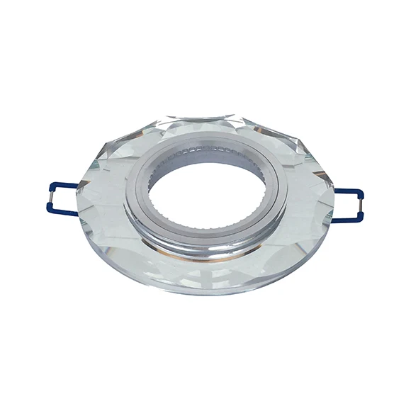 Portafaretto da Incasso Rotondo in Vetro Effetto Specchio 60mm P6-GU10