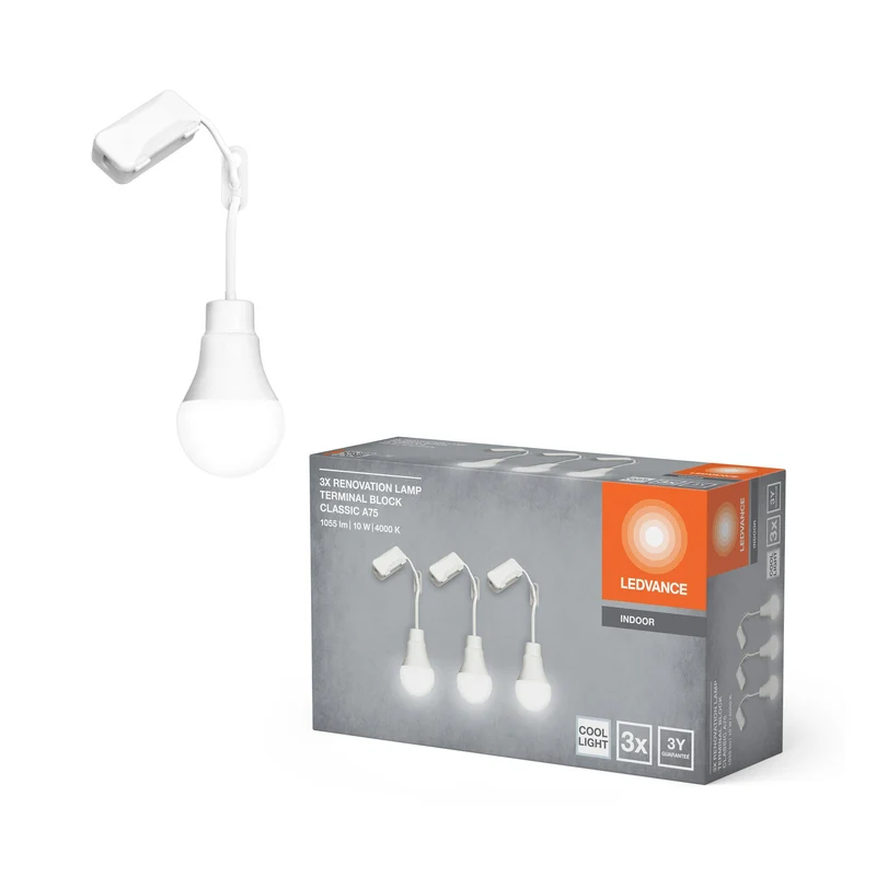 LAMPADE DI RINNOVAMENTO LEDVANCE con morsetto di collegamento, 10W, 4000K, 1055lm, confezione da 3