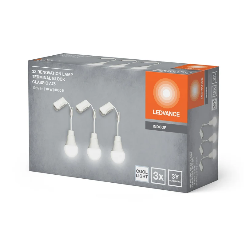 LAMPADE DI RINNOVAMENTO LEDVANCE con morsetto di collegamento, 10W, 4000K, 1055lm, confezione da 3