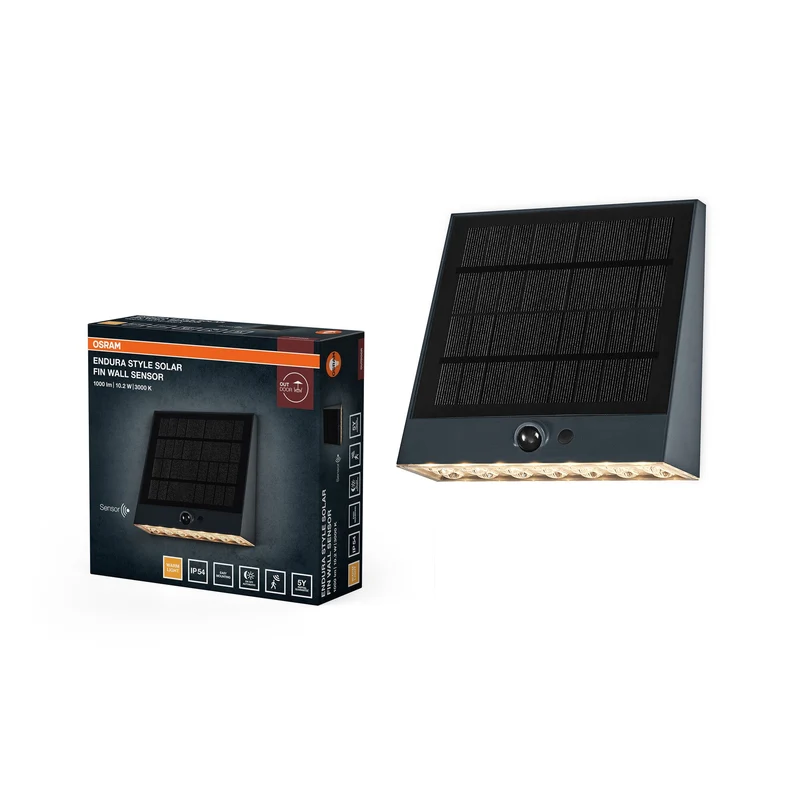 ENDURA STYLE SOLAR BRIGHT SENSOR lampada da parete Fin IP54 grigio scuro