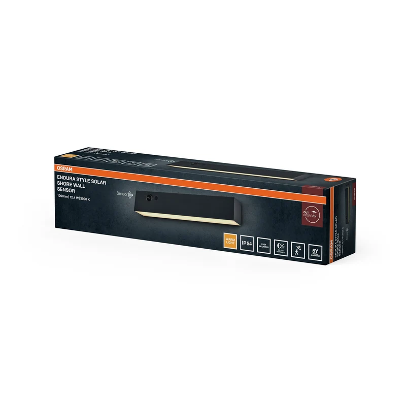 OSRAM ENDURA® STYLE SOLAR BRIGHT SENSORE LAMPADA DA PARETE con sensore di movimento IP54 grigio scuro
