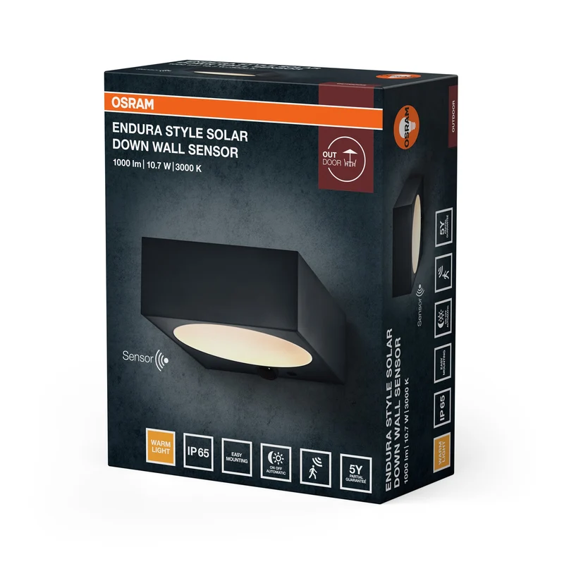 OSRAM ENDURA® STYLE SOLAR BRIGHT SENSORE lampada da parete con sensore di movimento IP54