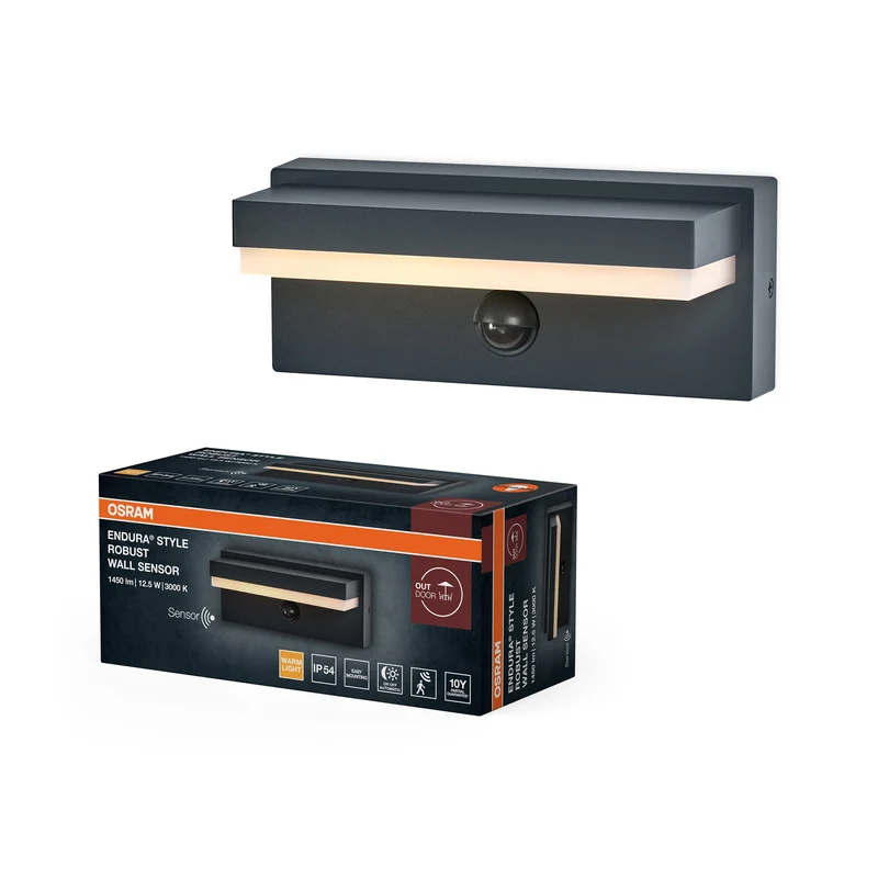 OSRAM ENDURA® STYLE ROBUST Lampada da parete con sensore di movimento IP54 Grigio scuro