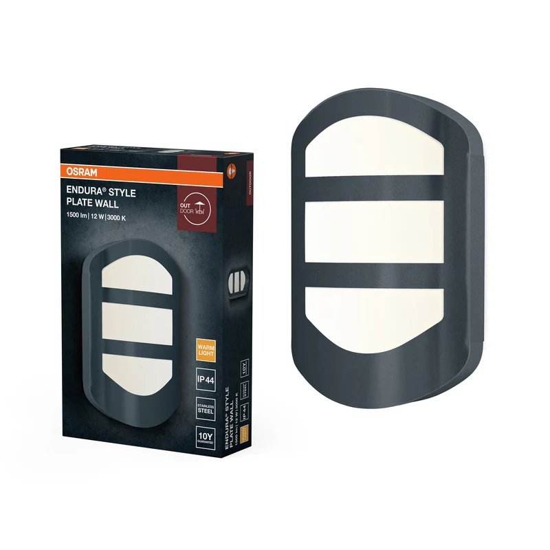 OSRAM ENDURA® STYLE PLATE lampada da parete 12.5W grigio scuro