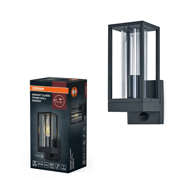 OSRAM ENDURA® CLASSIC FRAME lampada da parete con sensore E27 IP54 grigio scuro