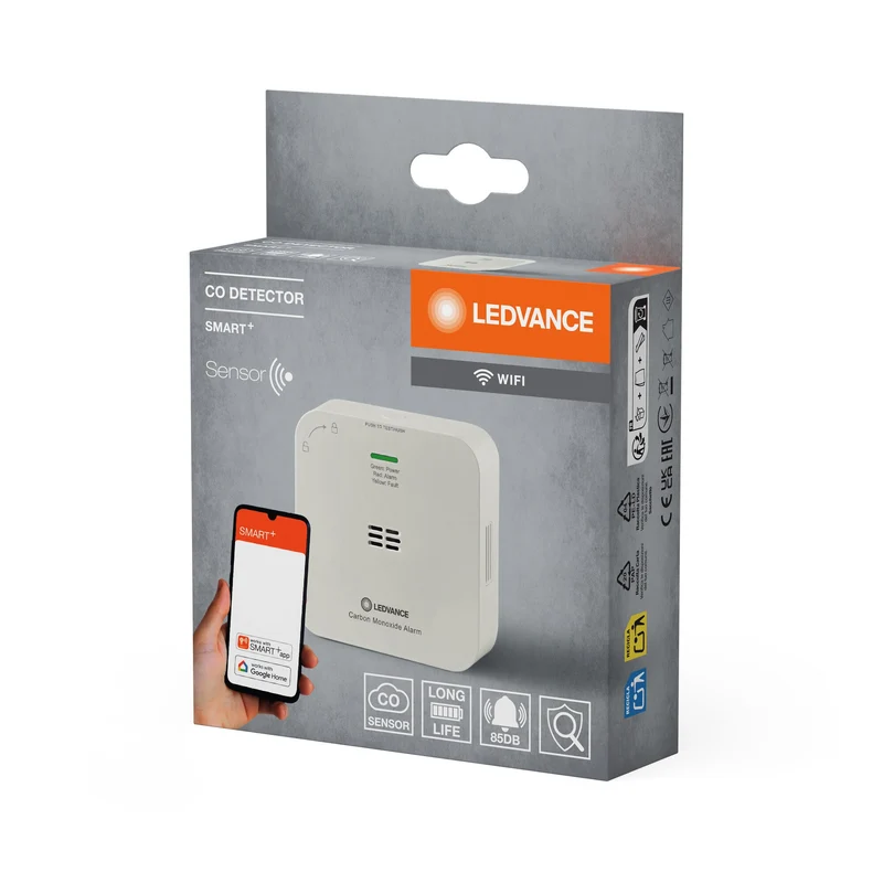 LEDVANCE Wifi SMART+ Rilevatore di monossido di carbonio CO, Bianco