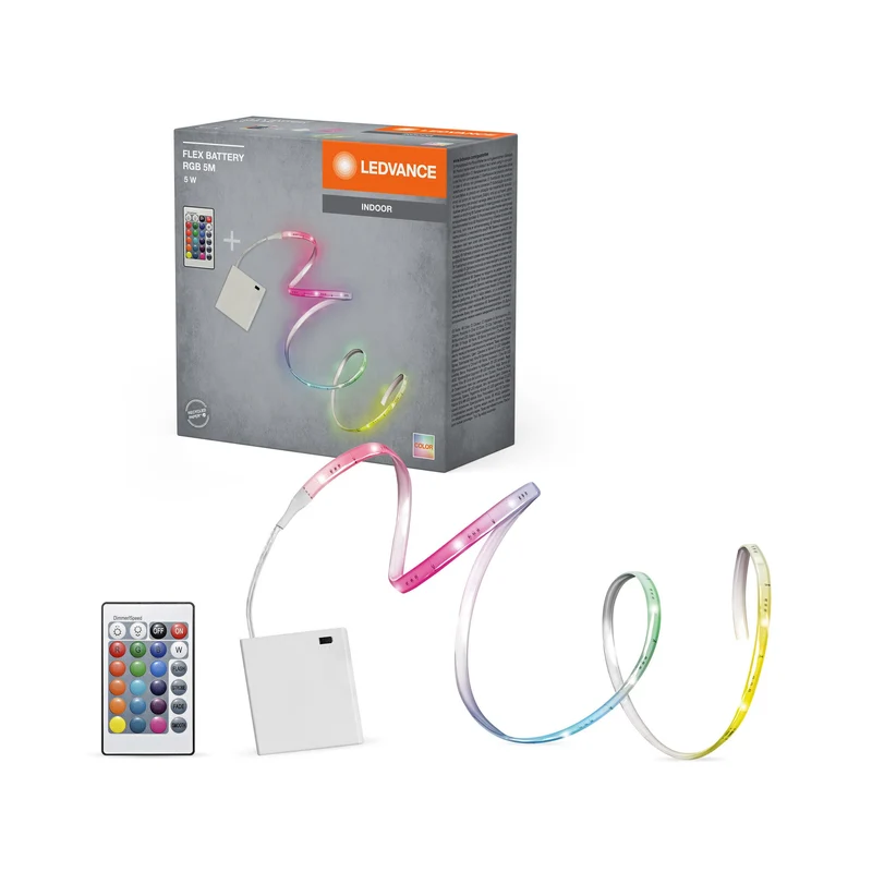 LEDVANCE FLEX BATTERY con sensore e telecomando, RGB, 5m