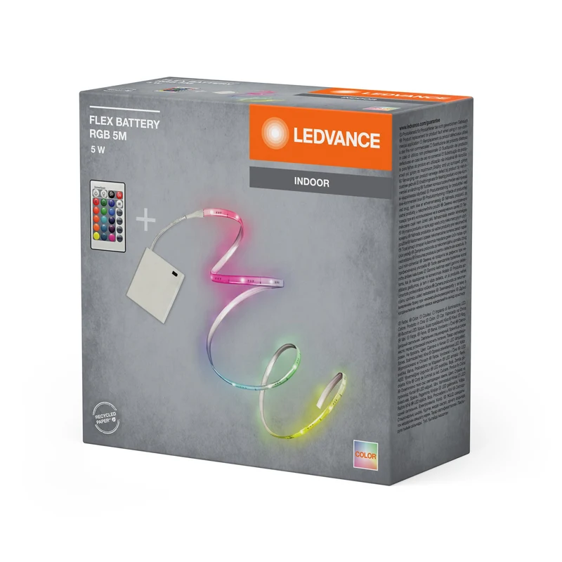 LEDVANCE FLEX BATTERY con sensore e telecomando, RGB, 5m