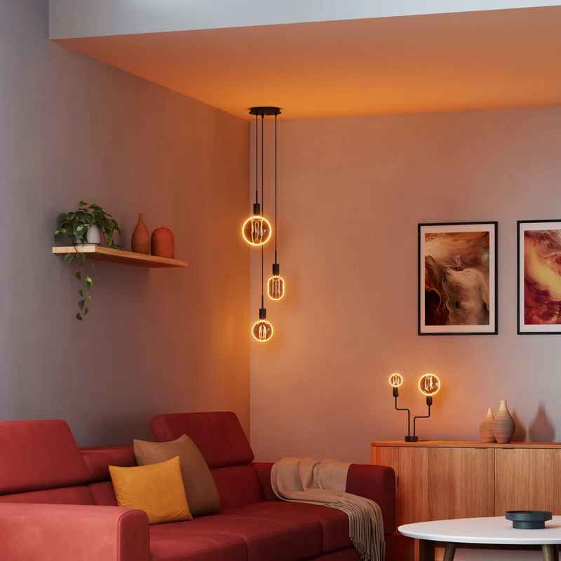 OSRAM VINTAGE 1906® LED Lampada LED CLASSIC GLOBE183 O - Forma FILAMENTO 4W 818 Fumè E27, 110 lm, 1800 K, Comfort bianco caldo