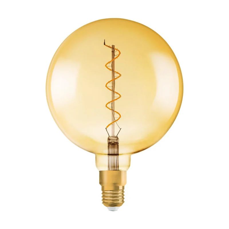 OSRAM VINTAGE 1906® Lampada LED LED CLASSIC Globe Dimmable 4W 820 Oro E27 Attacco Argento, 300 lm, 2000 K, Luce Calda Comfort