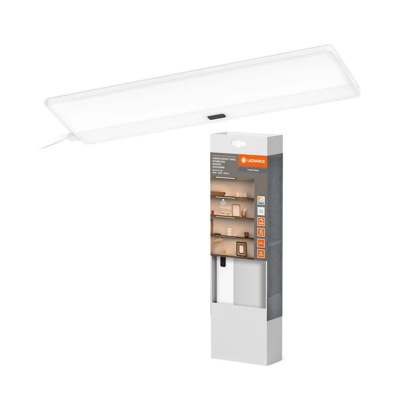 LEDVANCE SOTTOCABINET PANNELLO SENZA QUADRO Luce da incasso 30x10cm CCT DIM Bianca, 220 lm, 3000 K / 4000 K / 6500 K