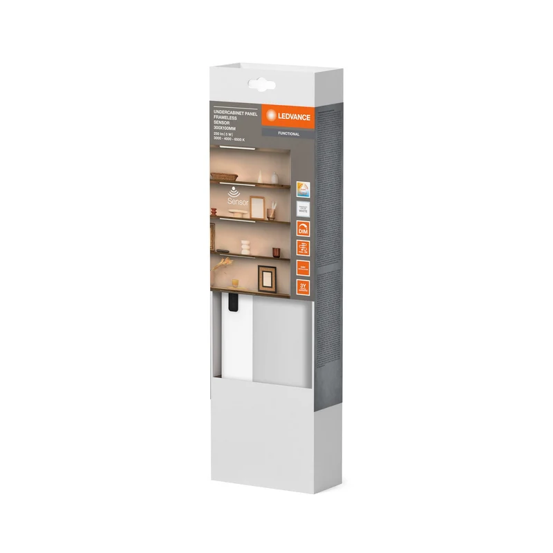 LEDVANCE SOTTOCABINET PANNELLO SENZA QUADRO Luce da incasso 30x10cm CCT DIM Bianca, 220 lm, 3000 K / 4000 K / 6500 K