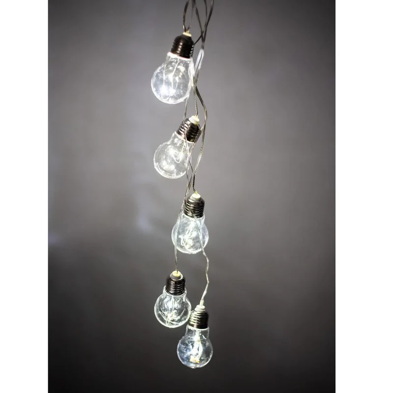 Lumineo luci led decorative, catena luminosa da interno 70 cm, decorazione natalizia, 5 lampadine led natale bianco caldo, luci led a batteria, illuminazione casa