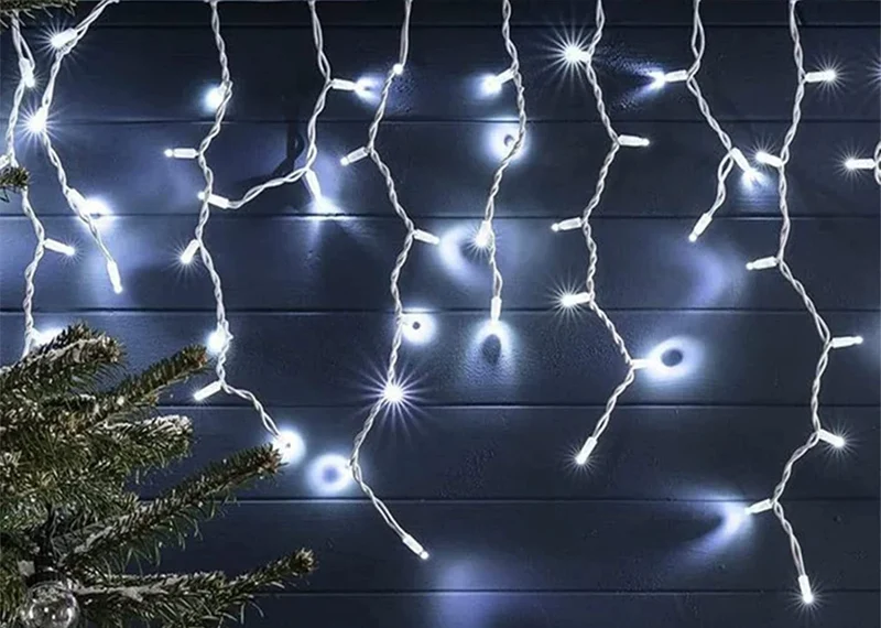 GESCO Tenda luminosa per esterno 9m, 200 luci led bianche con flash, luci led decorative Natale, illuminazione casa, ghirlanda luce