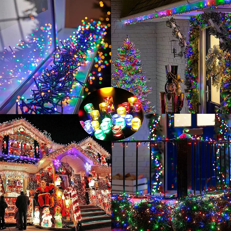 GESCO Catena luminosa per esterno 20 metri, luci led con 8 funzioni, 300 led colorate, luci led decorative Natale, illuminazione casa, ghirlanda luce