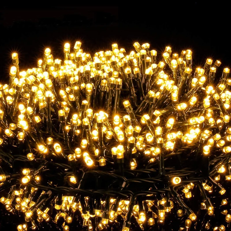 GESCO Catena luminosa per esterno 20m, luci led con 8 funzioni, 300 led calde, luci led decorative Natale, illuminazione casa, ghirlanda luce